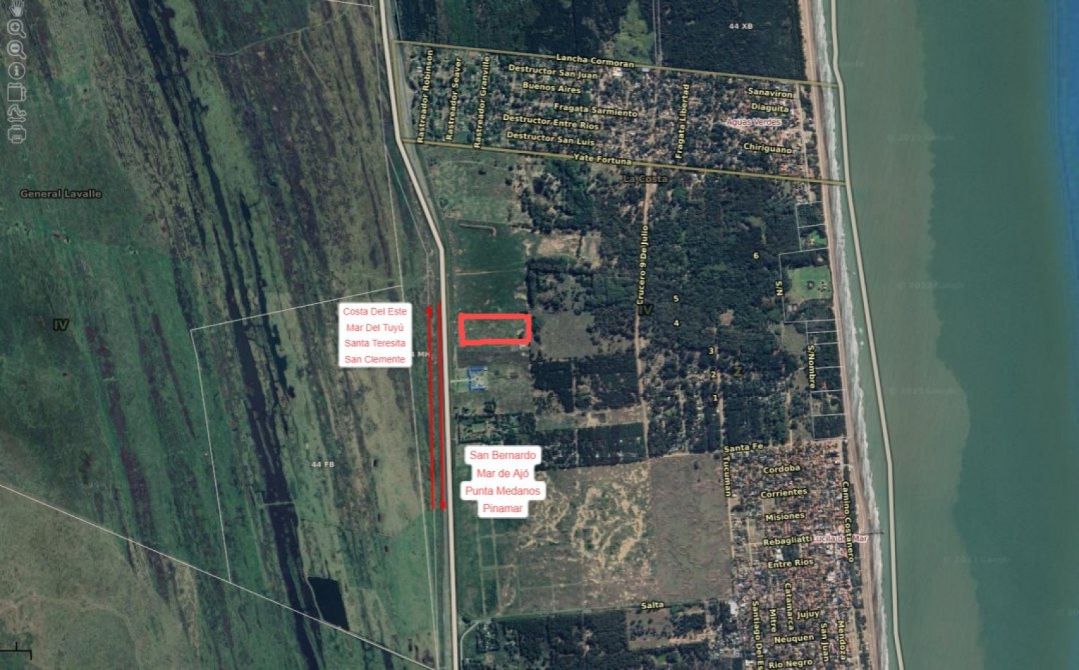 EXCELENTE FRACCION DE APROX 62.000 M2 SOBRE RUTA 11