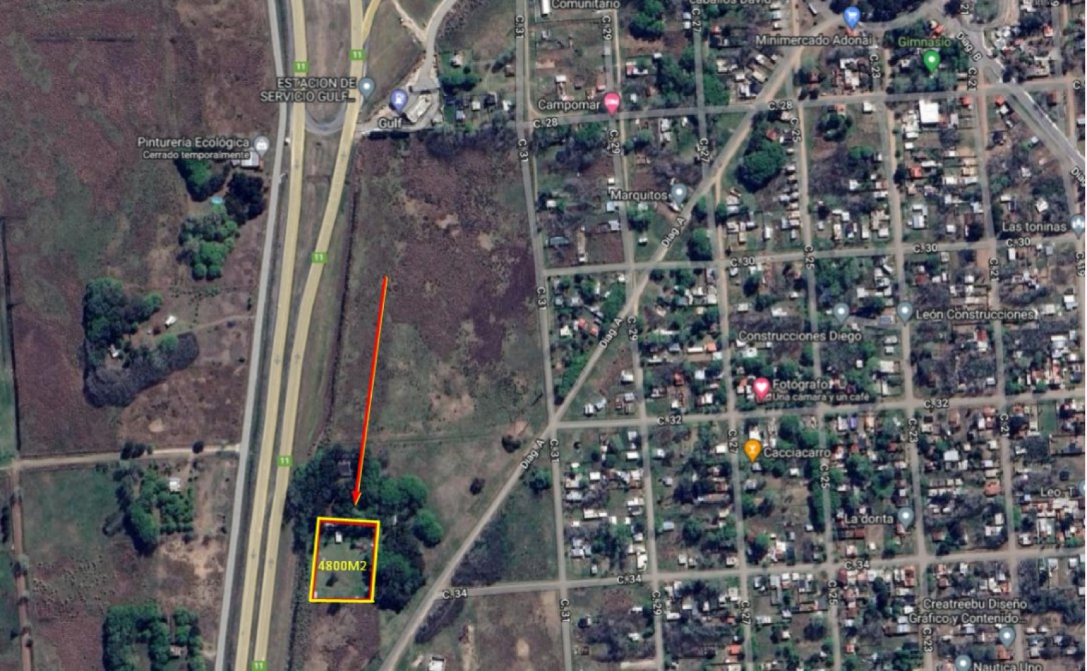 VENDO EN LA COSTA QUINTA-CHACRA CON PISCINA SOBRE RUTA 11